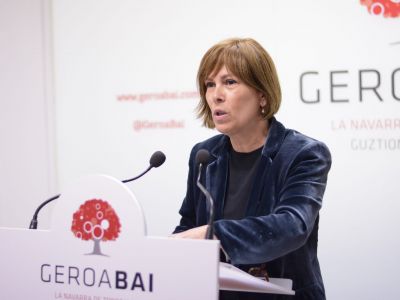 Uxue Barkos explica las iniciativas de Geroa Bai para 2020.